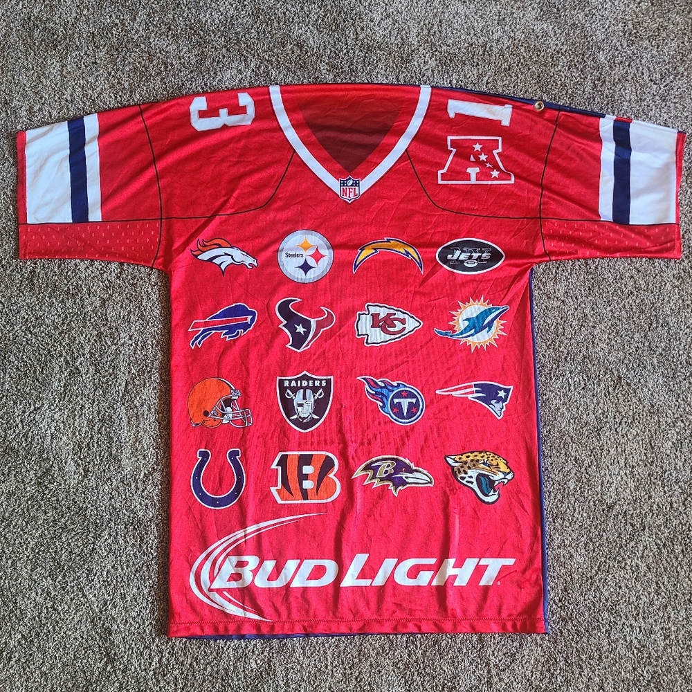 NFL Bud Light Jersey Tapestry Wall Hanging Sports Bar Man Cave Decor